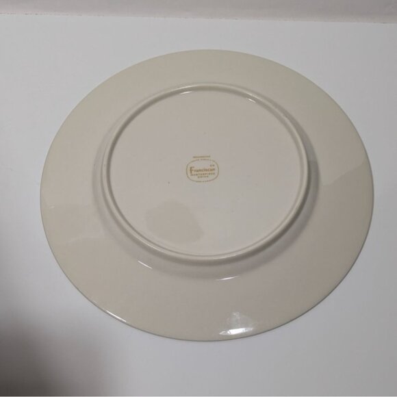 Franciscan Masterpiece China Renaissance Pattern Dinner Plate Gray Gold Trim USA - Picture 9 of 13